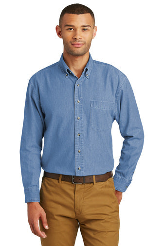 Port & Company® Men's Long Sleeve Value Denim Shirt