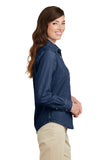 Port & Company® Ladies Long Sleeve Value Denim Shirt