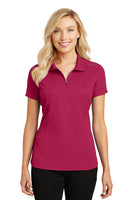 Port Authority® Ladies Pinpoint Mesh Zip Polo