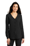 Port Authority® Ladies Long Sleeve Button-Front Blouse