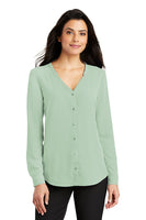 Port Authority® Ladies Long Sleeve Button-Front Blouse