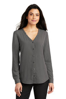 Port Authority® Ladies Long Sleeve Button-Front Blouse