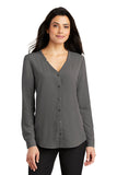 Port Authority® Ladies Long Sleeve Button-Front Blouse